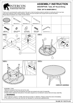Intercon Urban Rustic Round Table Assembly Instructions