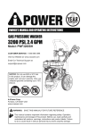 Ai Power 9291782 2.4 GPM @ 3,200 PSI Gas Pressure Washer Owner's Manual