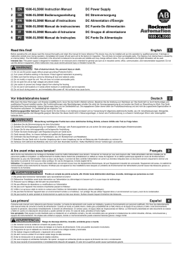 Allen-Bradley 1606 DC Power Supply Installation Instructions