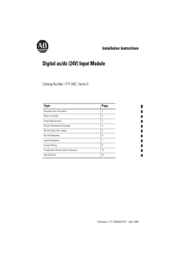 Allen-Bradley AC/DC INPUT MODULE Installation Instructions