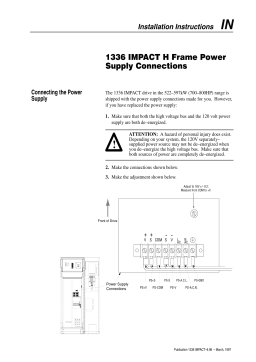 1336 IMPACT Power Supply Connection - H Frame Installation Instructions