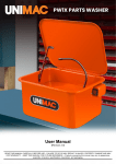 Unimac 22L Auto Parts Washer Product Manual | Download and Read Online