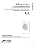 Unimac HT075N Industrial Tumble Dryer Installation manual
