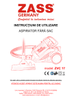Zass ZVC 17 Aspirator fără sac Manualul proprietarului