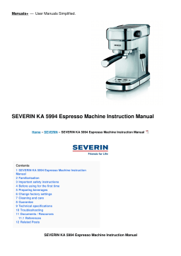 SEVERIN KA 5994 Espresso Machine Manual + AI Chat