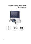 Sliding Gate Opener User Manual | AI Chat &amp; PDF