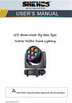 7x40W RGBW Moving Head Light User Manual: AI + PDF
