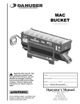Danuser MAC Bucket Operator's Manual | AI Support